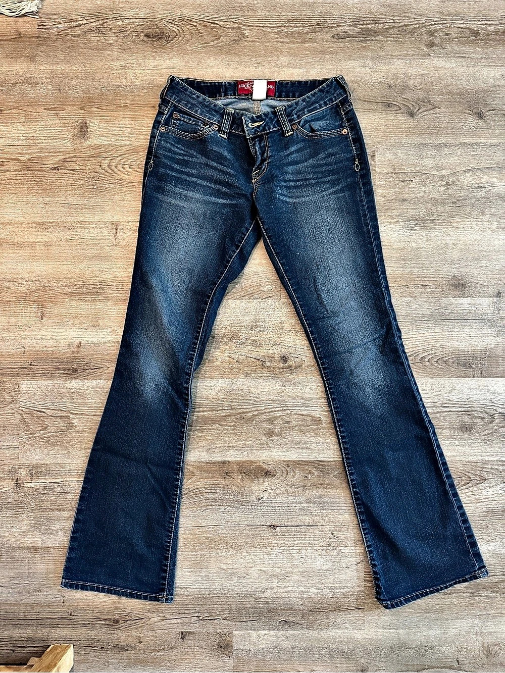 Lucky Brand Low Rise Flare Jeans Bootcut Dark Blue Waist 25